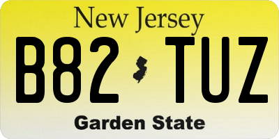 NJ license plate B82TUZ