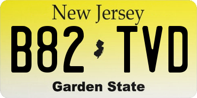 NJ license plate B82TVD