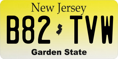 NJ license plate B82TVW