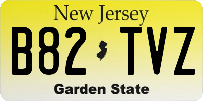 NJ license plate B82TVZ