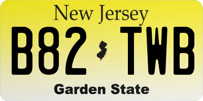 NJ license plate B82TWB