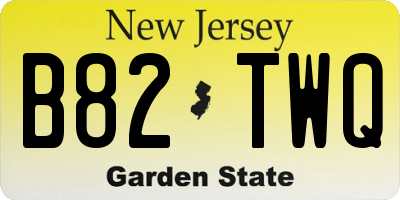 NJ license plate B82TWQ