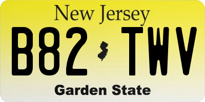 NJ license plate B82TWV