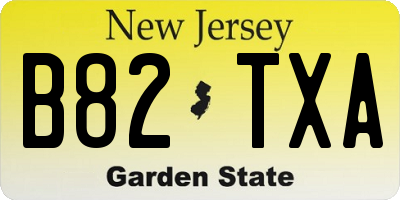 NJ license plate B82TXA