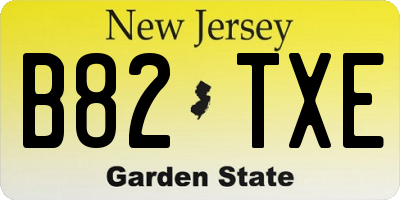 NJ license plate B82TXE