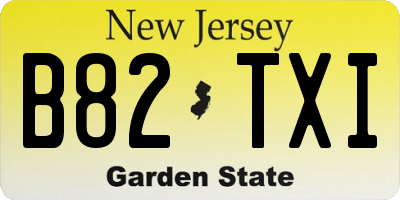 NJ license plate B82TXI