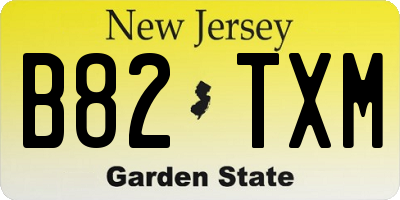 NJ license plate B82TXM