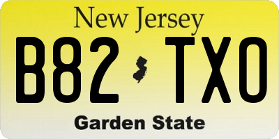 NJ license plate B82TXO