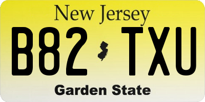 NJ license plate B82TXU