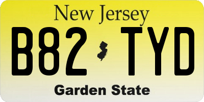 NJ license plate B82TYD
