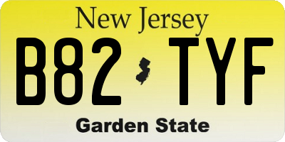 NJ license plate B82TYF