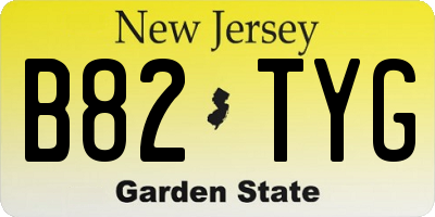 NJ license plate B82TYG