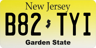 NJ license plate B82TYI