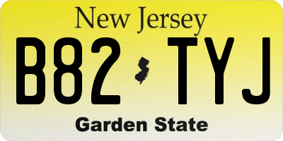 NJ license plate B82TYJ