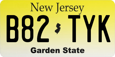 NJ license plate B82TYK