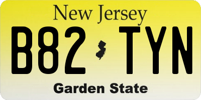 NJ license plate B82TYN