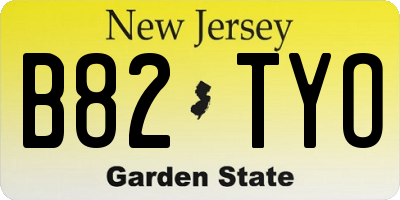 NJ license plate B82TYO