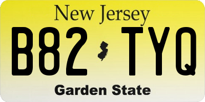 NJ license plate B82TYQ