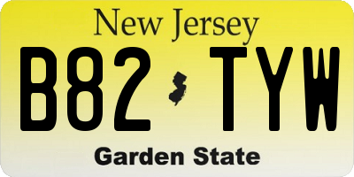 NJ license plate B82TYW