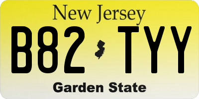 NJ license plate B82TYY