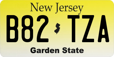 NJ license plate B82TZA