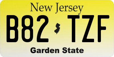 NJ license plate B82TZF