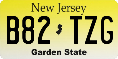 NJ license plate B82TZG