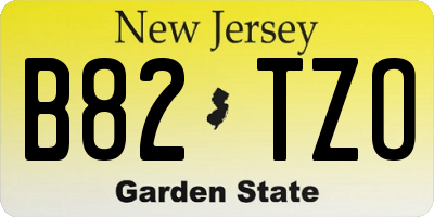 NJ license plate B82TZO