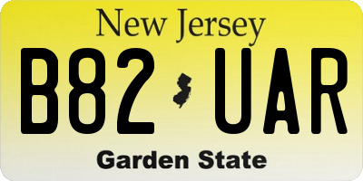 NJ license plate B82UAR