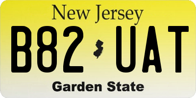 NJ license plate B82UAT