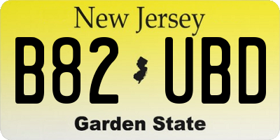 NJ license plate B82UBD