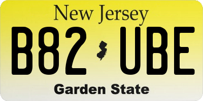 NJ license plate B82UBE