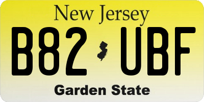 NJ license plate B82UBF