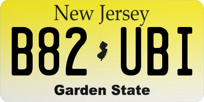NJ license plate B82UBI