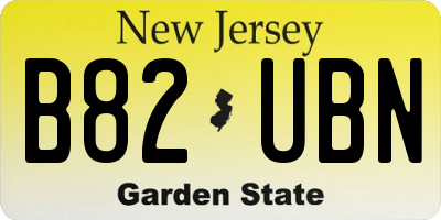 NJ license plate B82UBN