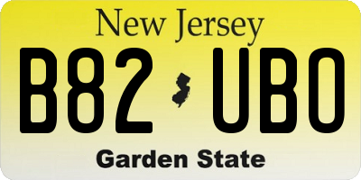 NJ license plate B82UBO