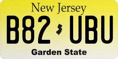 NJ license plate B82UBU
