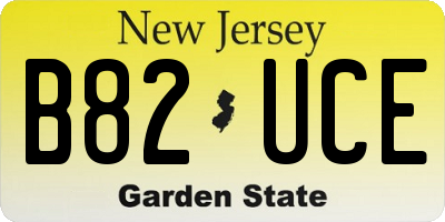 NJ license plate B82UCE