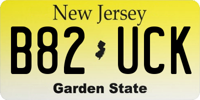 NJ license plate B82UCK