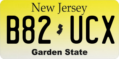 NJ license plate B82UCX