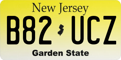 NJ license plate B82UCZ