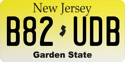 NJ license plate B82UDB