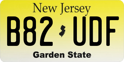 NJ license plate B82UDF