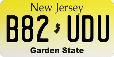 NJ license plate B82UDU
