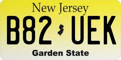 NJ license plate B82UEK