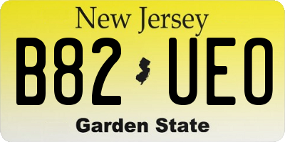 NJ license plate B82UEO