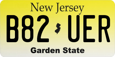 NJ license plate B82UER