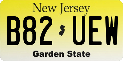 NJ license plate B82UEW