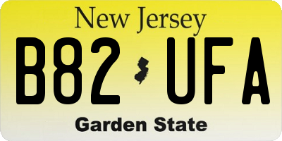 NJ license plate B82UFA