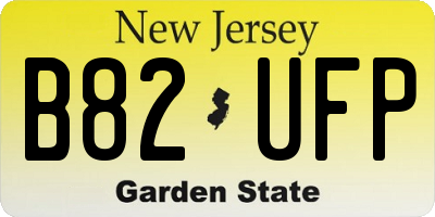 NJ license plate B82UFP